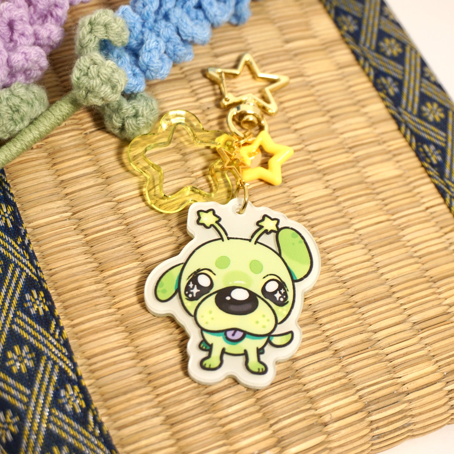 Alien Dog - Glow in the Dark Acrylic Keychain