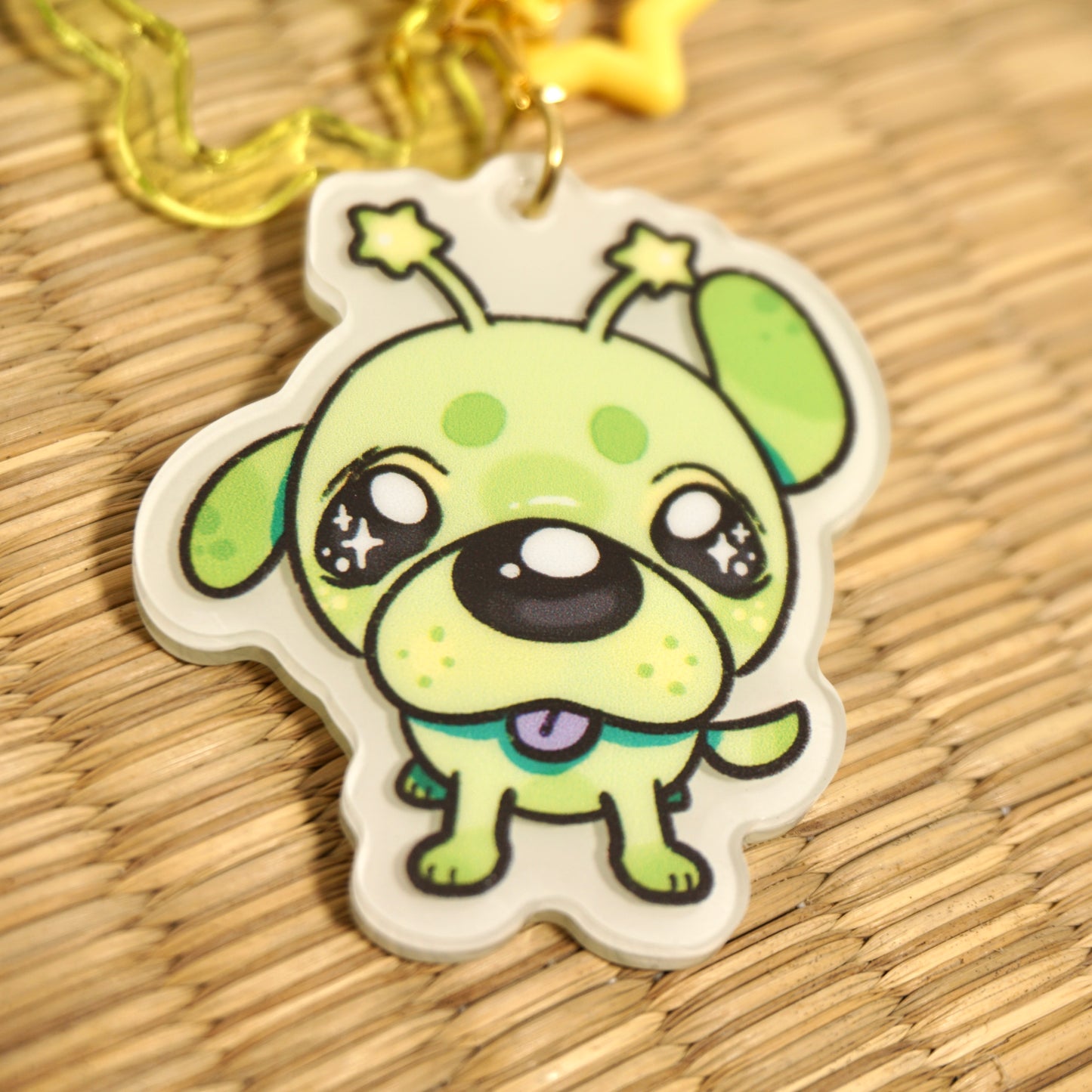 Alien Dog - Glow in the Dark Acrylic Keychain