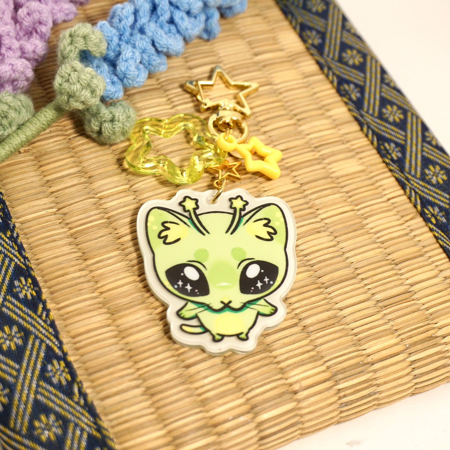 Alien Cat - Glow in the Dark Acrylic Keychain