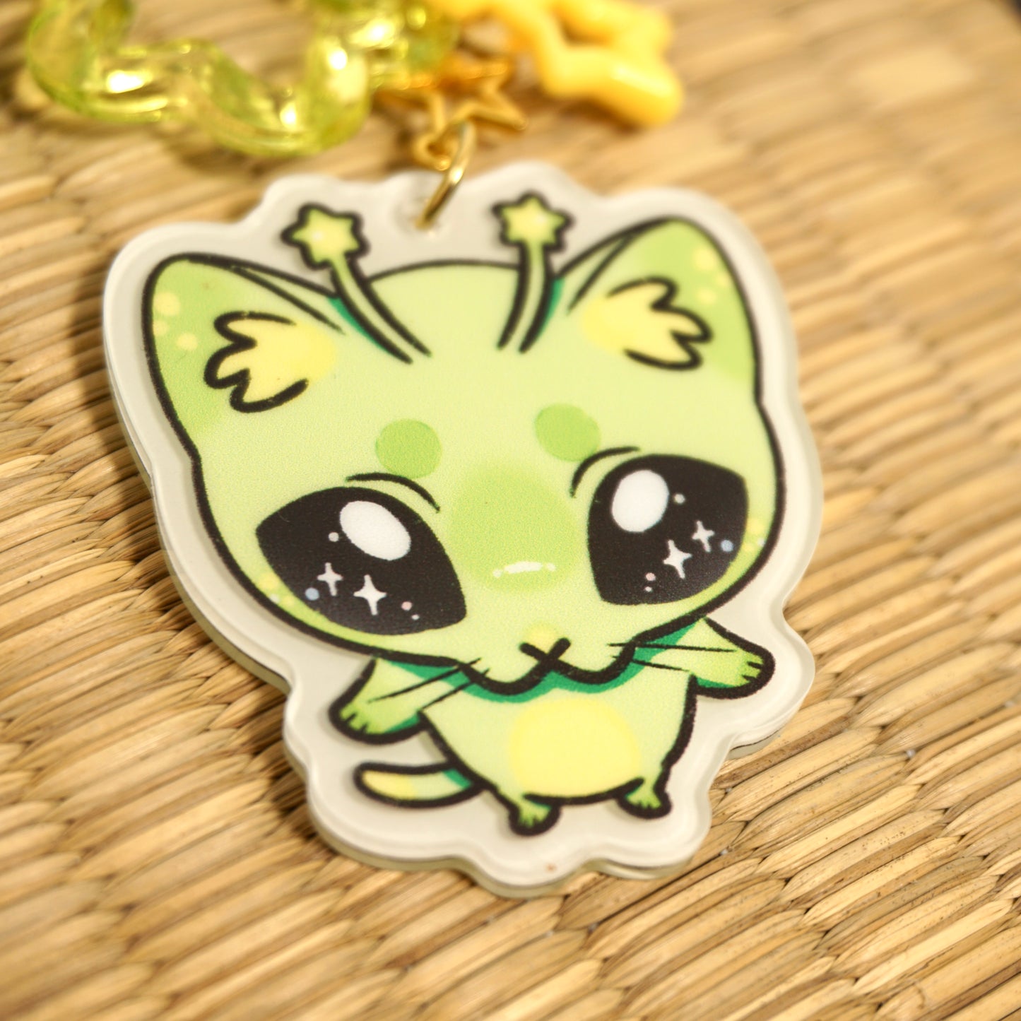 Alien Cat - Glow in the Dark Acrylic Keychain