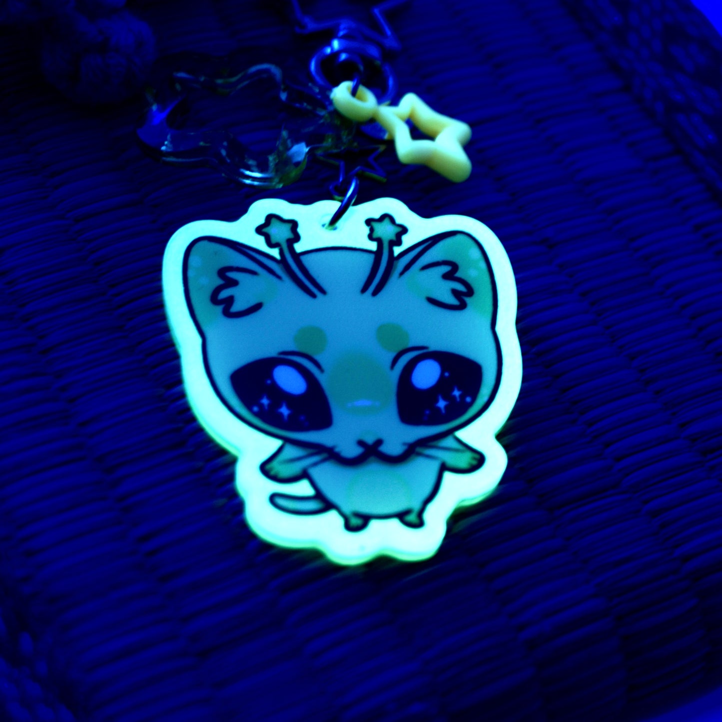 Alien Cat - Glow in the Dark Acrylic Keychain