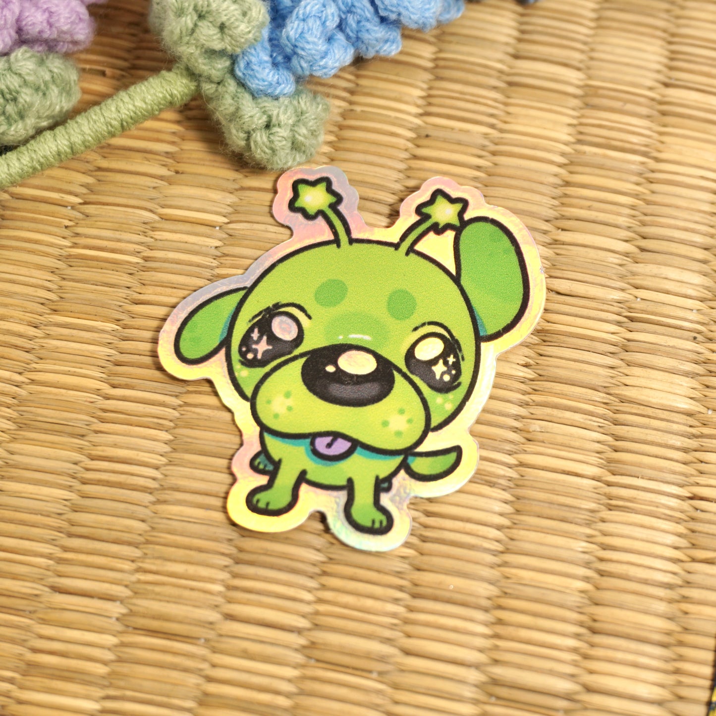 Alien Dog - Holographic Sticker